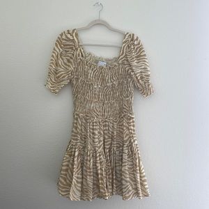 Animal Print Distressed Ruffle Dress